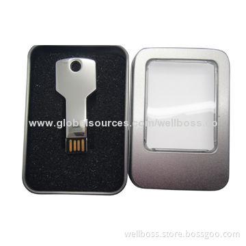 Key-shaped USB Flash Drive in Different Colors, Customized Logo Printings are Accepted